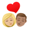 Kiss- Woman- Man- Medium-Light Skin Tone- Medium Skin Tone emoji on Emojione